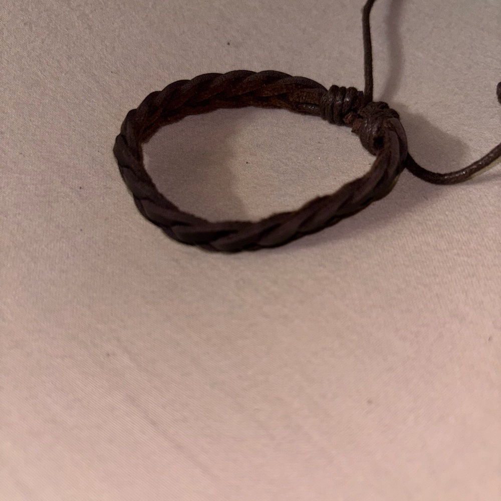 Braided Leather Bracelet - Brown